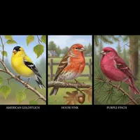 img of How to Identify Goldfinches, House Finches, and Purple Finches
